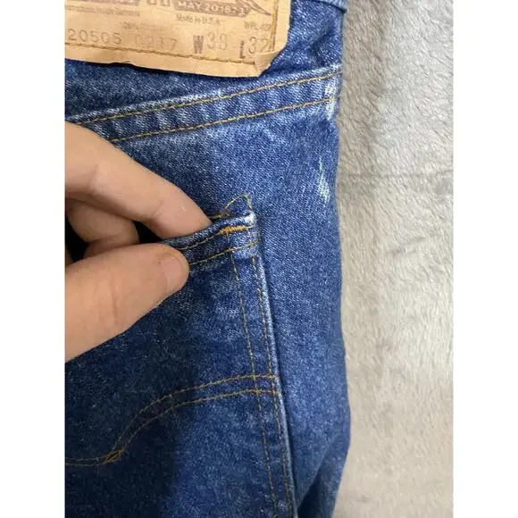 Vintage Levis 38x32 Orange Tab 20505-0217 Blue Denim Levis Zipper 80s